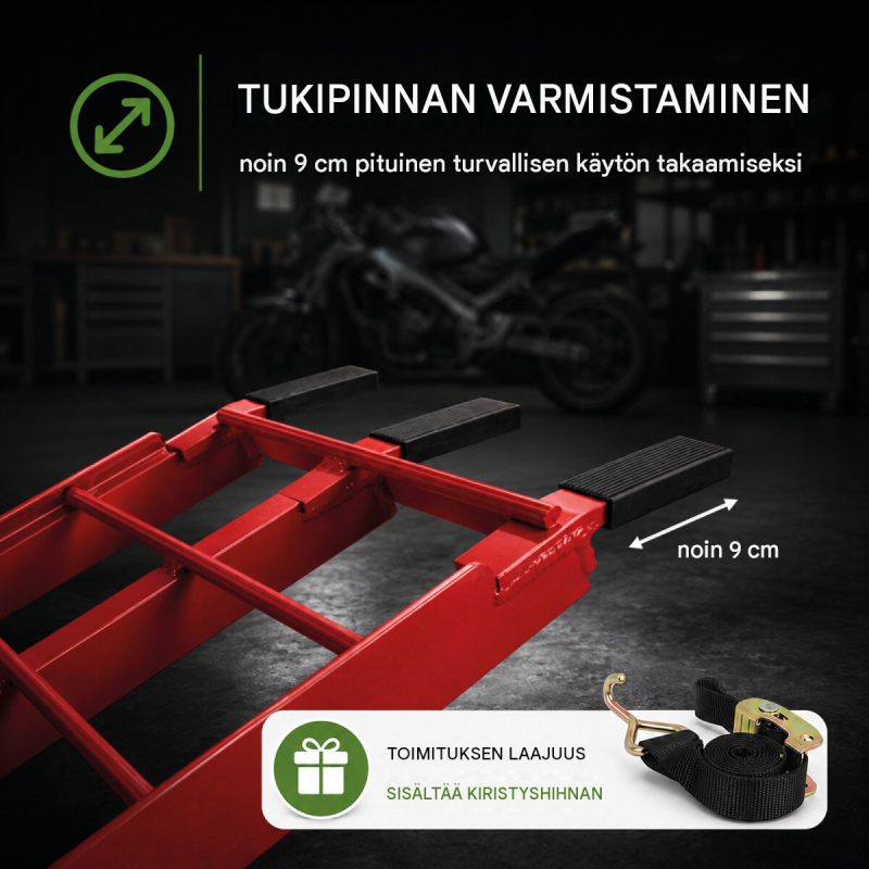 TRUTZHOLM taittuva lastausramppi 180 cm, alumiini, 340 kg, punainen 3003