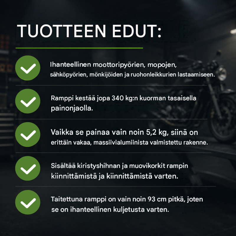TRUTZHOLM taittuva lastausramppi 180 cm, alumiini, 340 kg, punainen 3003