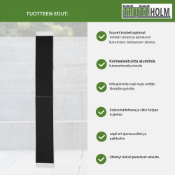TRUTZHOLM taitettava alumiiniramppi 228 cm, 340 kg, sähköpyörille ja moottoripyörille