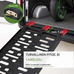 TRUTZHOLM taitettava ajoramppi, 228 cm, 340 kg, alumiini, musta