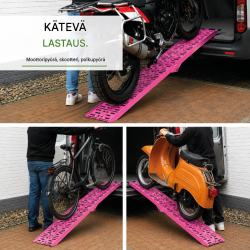 TRUTZHOLM taitettava alumiiniramppi, pink, 228 cm, 340 kg