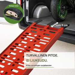 TRUTZHOLM taitettava ajoramppi 228 cm, 340 kg, alumiini, punainen