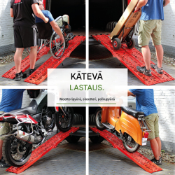 TRUTZHOLM taitettava ajoramppi 228 cm, 340 kg, alumiini, punainen
