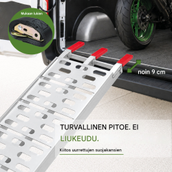 TRUTZHOLM taitettava alumiiniramppi 228 cm, 340 kg, harmaa