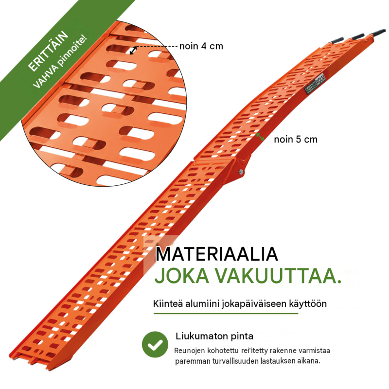 TRUTZHOLM 1 kpl taittuva ajoramppi, alumiini, 228 cm, 340 kg, oranssi