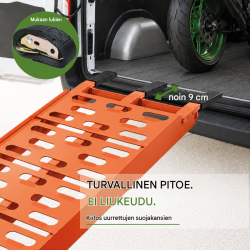 TRUTZHOLM 1 kpl taittuva ajoramppi, alumiini, 228 cm, 340 kg, oranssi