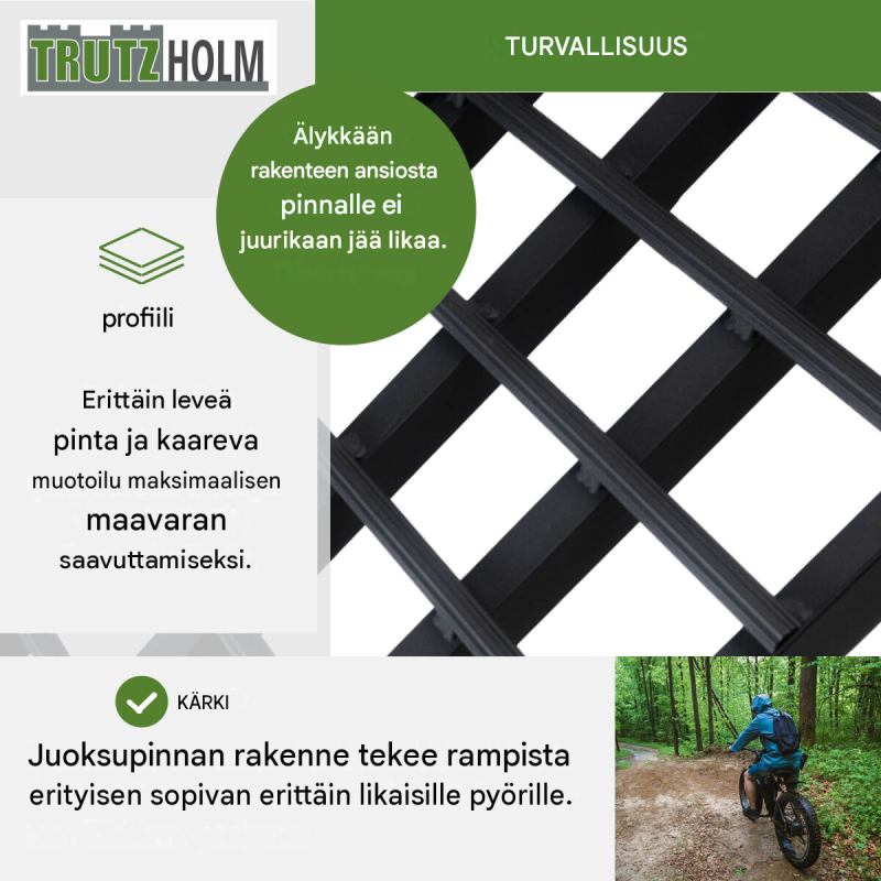 TRUTZHOLM taitettava alumiininen ajosilta 230 cm, 680 kg, musta