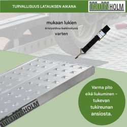 TRUTZHOLM 1x alumiininen ajoramppi, 200 cm, leveys 28, 56 tai 70 cm, kantavuus 270 kg