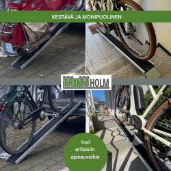 TRUTZHOLM ajoramppi E-Bike-pyörille ja pienille mopoille, 183 cm, 50 kg, alumiini, musta/harmaa