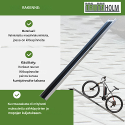 TRUTZHOLM ajosilta E-Bike-pyörille, alumiini, 194 cm, 50 kg, liukuestepinnoite