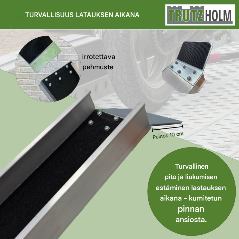 TRUTZHOLM ajosilta E-Bike-pyörille, alumiini, 194 cm, 50 kg, liukuestepinnoite