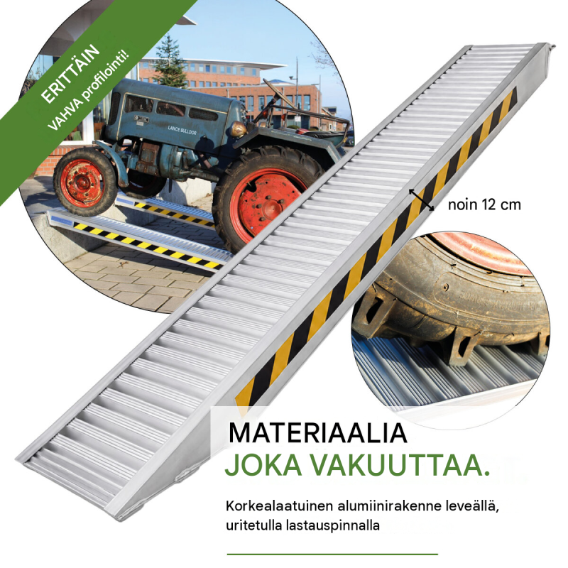 TRUTZHOLM raskasramppi 212 cm, 1.900 kg, alumiini, 30 cm, 1 kpl