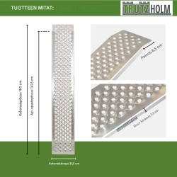 TRUTZHOLM 2 kpl alumiiniramppeja, 150 x 21,5 cm, 400 kg, liukuesteinen pinta