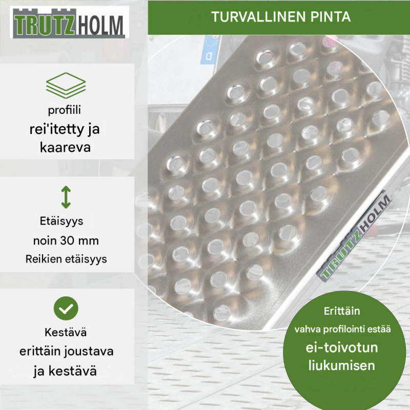 TRUTZHOLM 2 kpl alumiiniramppeja, 150 x 21,5 cm, 400 kg, liukuesteinen pinta