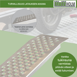 TRUTZHOLM 2 kpl alumiiniramppeja, 150 x 21,5 cm, 400 kg, liukuesteinen pinta
