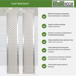TRUTZHOLM 2 kpl alumiiniramppeja, 150 x 21,5 cm, 400 kg, liukuesteinen pinta
