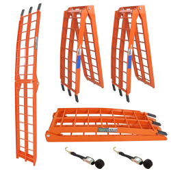 TRUTZHOLM 2 x taitettava alumiininen ajoluiska 180 cm 340 kg oranssi