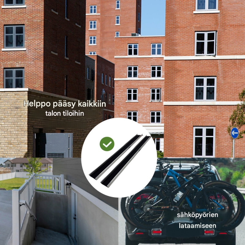 TRUTZHOLM ramppikiskot 2 kpl, alumiini, 194 cm, 50 kg kiskoa kohden, E-Bike ja mopo