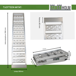 TRUTZHOLM alumiinirampit 2 kpl, taitettavat, 198 cm, 340 kg, hopea