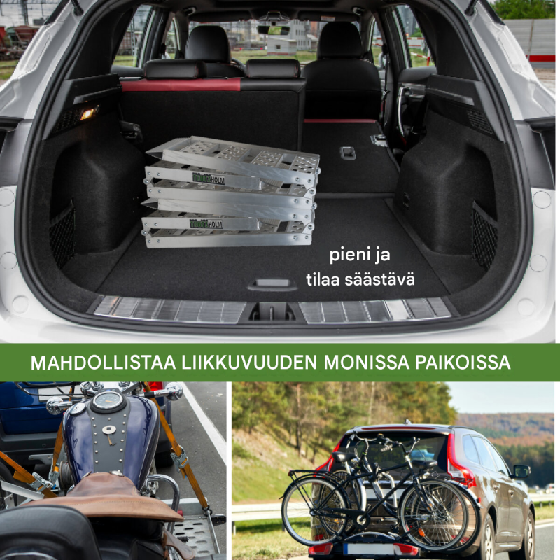 TRUTZHOLM alumiinirampit 2 kpl, taitettavat, 198 cm, 340 kg, hopea