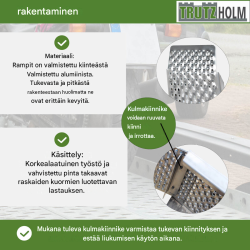 TRUTZHOLM ajorampit 2 kpl, alumiini, 250 cm, kantavuus 1000 kg