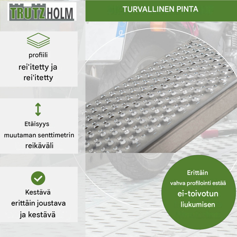 TRUTZHOLM ajorampit 2 kpl, alumiini, 250 cm, kantavuus 1000 kg