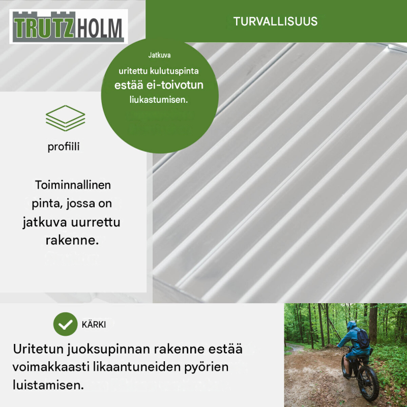 TRUTZHOLM 2 kpl taitettavat alumiiniset ajoluiskat, 205 cm, 680 kg, harmaa