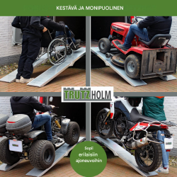 TRUTZHOLM 2 kpl taitettavat alumiiniset ajoluiskat, 205 cm, 680 kg, harmaa