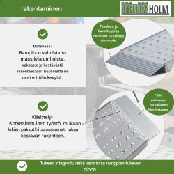 TRUTZHOLM 2 kpl alumiiniramppi, 100 x 28 cm, kantavuus 540 kg, harmaa