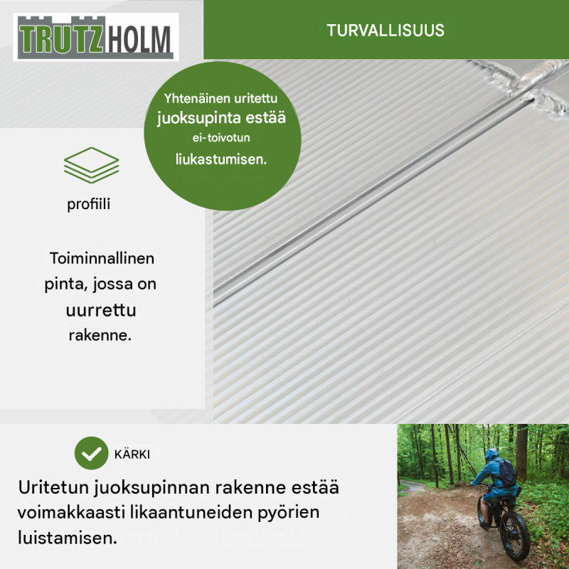 TRUTZHOLM alumiinirampit 2 kpl, kokoontaitettavat, 307 cm, kantavuus 900 kg