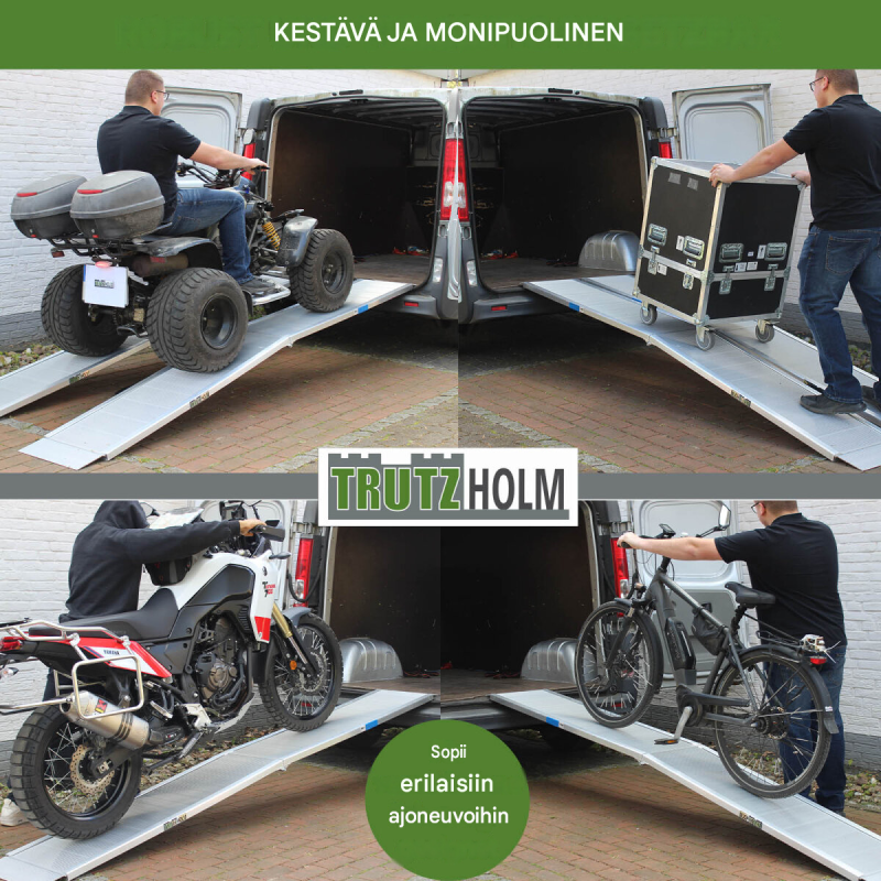 TRUTZHOLM alumiinirampit 2 kpl, kokoontaitettavat, 307 cm, kantavuus 900 kg