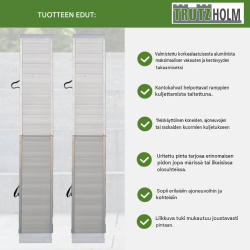 TRUTZHOLM alumiinirampit 2 kpl, kokoontaitettavat, 307 cm, kantavuus 900 kg