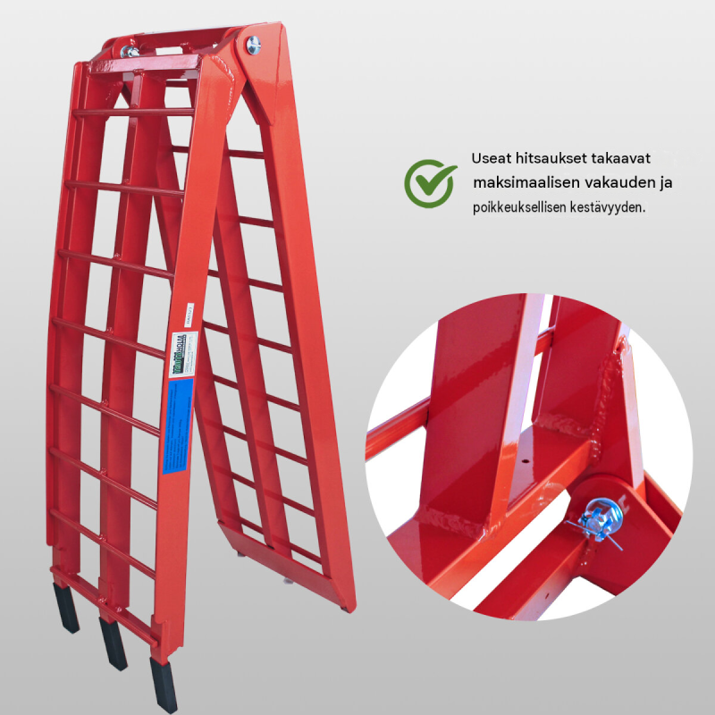 TRUTZHOLM ajosillat 2 kpl, taittuva alumiini, 180 x 28 cm, kantavuus 680 kg, punainen