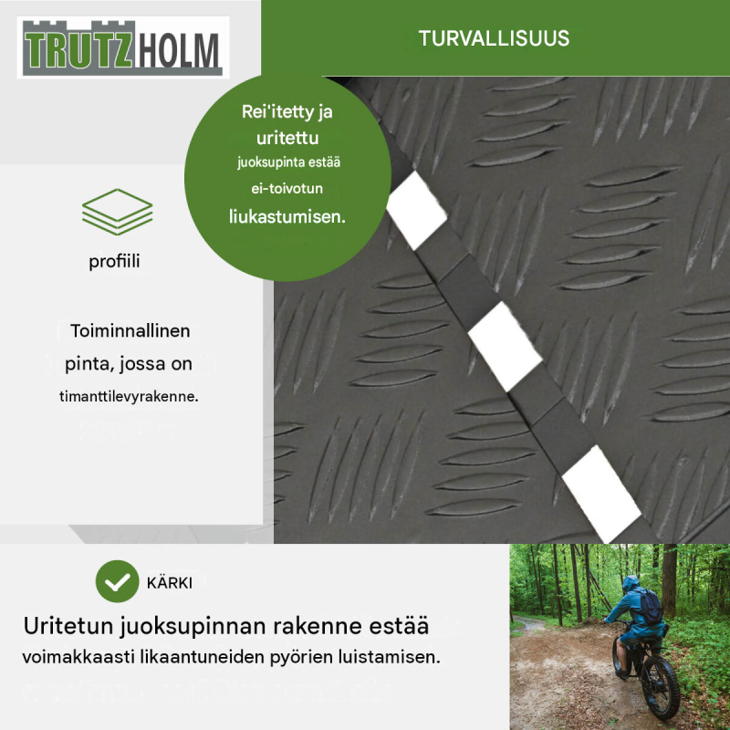 TRUTZHOLM 2 kpl taitettavat alumiinirampit, 226 cm, 1360 kg, musta