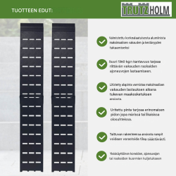 TRUTZHOLM 2 kpl taitettavat alumiinirampit, 226 cm, 1360 kg, musta