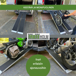 TRUTZHOLM ajorampit 2 kpl, taitettavat alumiinirampit, 228 cm, 680 kg, kitkapinnoite