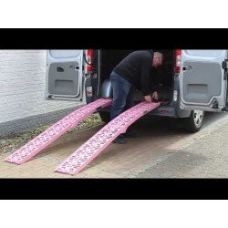 TRUTZHOLM 2 kpl taitettava kuormaussilta, alumiini, 228 cm, 680 kg, pinkki