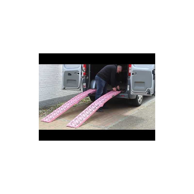 TRUTZHOLM 2 kpl taitettava kuormaussilta, alumiini, 228 cm, 680 kg, pinkki