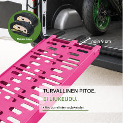 TRUTZHOLM 2 kpl taitettava kuormaussilta, alumiini, 228 cm, 680 kg, pinkki