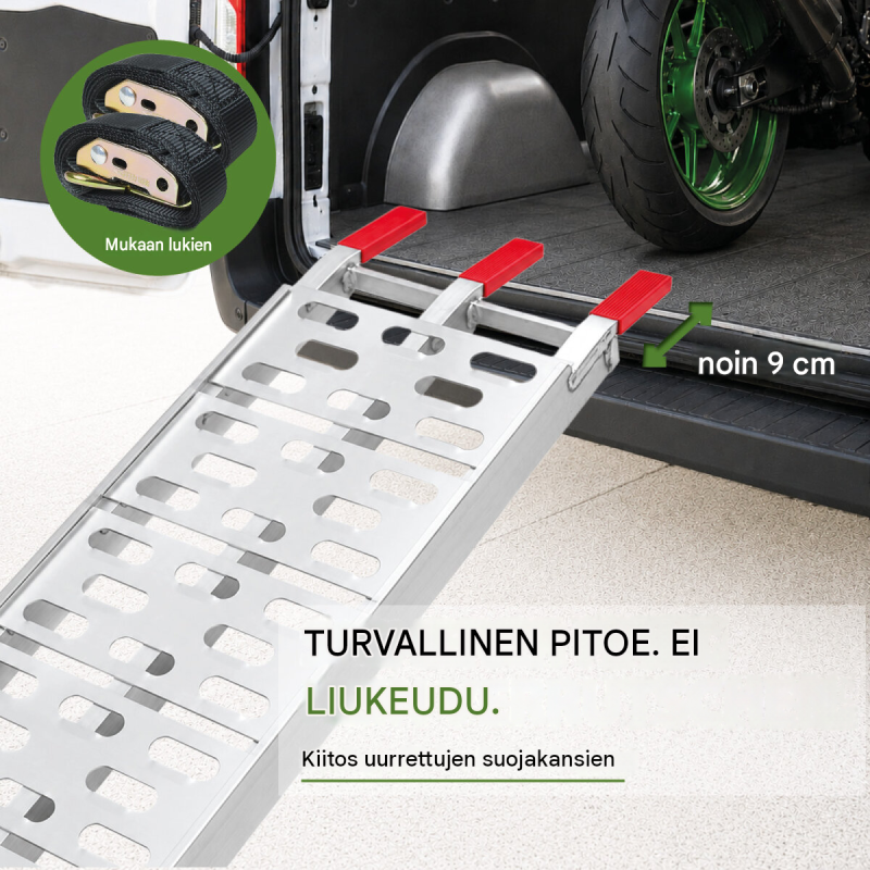 TRUTZHOLM ajoluiskat 2 kpl, kokoontaitettavat, alumiini, 228 cm, 340 kg luiska, harmaa