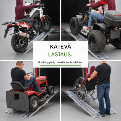 TRUTZHOLM ajoluiskat 2 kpl, kokoontaitettavat, alumiini, 228 cm, 340 kg luiska, harmaa