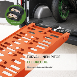 TRUTZHOLM 2 kpl taitettavat aj rampit, alumiini, oranssi, 228 cm, 680 kg