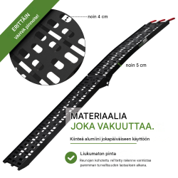 TRUTZHOLM ajoluiskat 2 kpl, taitettava alumiini, musta, 228 cm, 680 kg