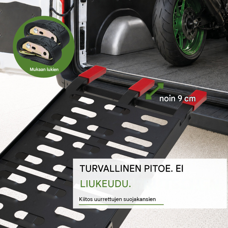TRUTZHOLM ajoluiskat 2 kpl, taitettava alumiini, musta, 228 cm, 680 kg