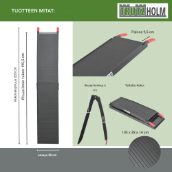 TRUTZHOLM ajorampit 2 kpl, kokoontaitettavat, alumiini, 205 cm, 680 kg, musta