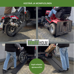TRUTZHOLM ajorampit 2 kpl, kokoontaitettavat, alumiini, 205 cm, 680 kg, musta