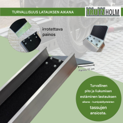 TRUTZHOLM 2 kpl ajoramppeja, 183 cm, alumiini, 100 kg, sähköpyörille ja pienille mopoille