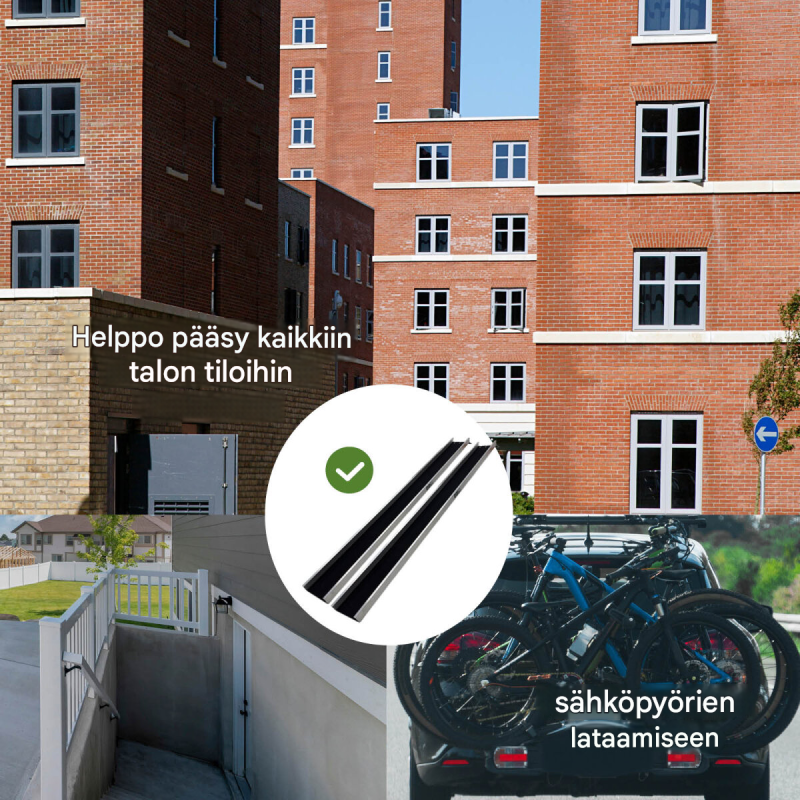 TRUTZHOLM 2 kpl ajoramppeja, 183 cm, alumiini, 100 kg, sähköpyörille ja pienille mopoille