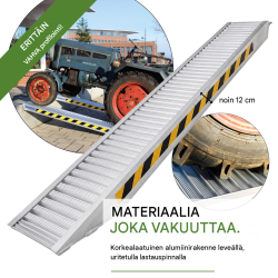 TRUTZHOLM 2 kpl raskaan kuorman alumiiniramppeja, 212 cm, 30 cm, 3800 kg