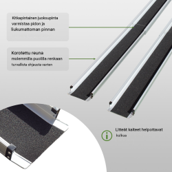 TRUTZHOLM teleskooppiset pyörätuolirampit 2 kpl, alumiini, 183 tai 213 cm, 272 kg